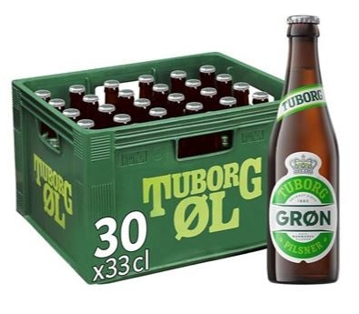 Grøn Tuborg glass 0.33 l
